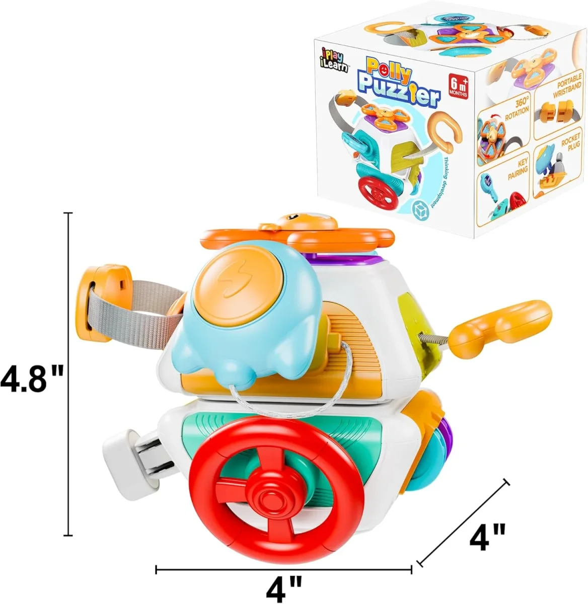 10-in-1 Baby Activiteitenkubus | Montessori Reisspeelgoed voor Peuters 6-36 Maanden | Educatief Cadeau - Afbeelding 9