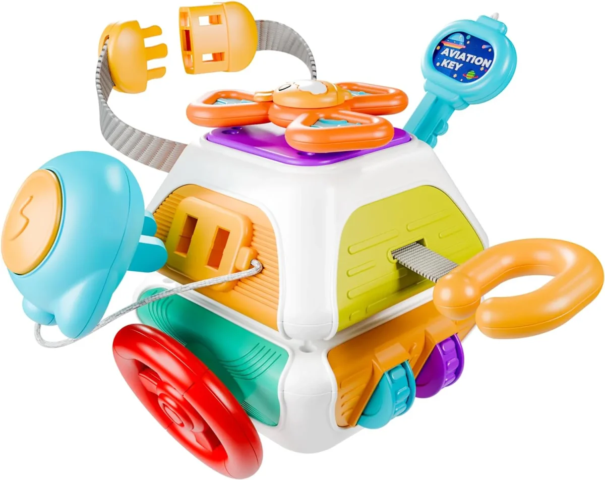 10-in-1 Baby Activiteitenkubus | Montessori Reisspeelgoed voor Peuters 6-36 Maanden | Educatief Cadeau - Afbeelding 3