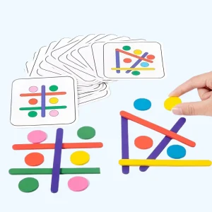 Houten IJsjesstokjes Puzzelspellen | Sorteer- en Stapelspeelgoed Educatief Wiskundig Speelgoed met Puzzels voor Peuters van 1, 2, 3, 4+ Jaar