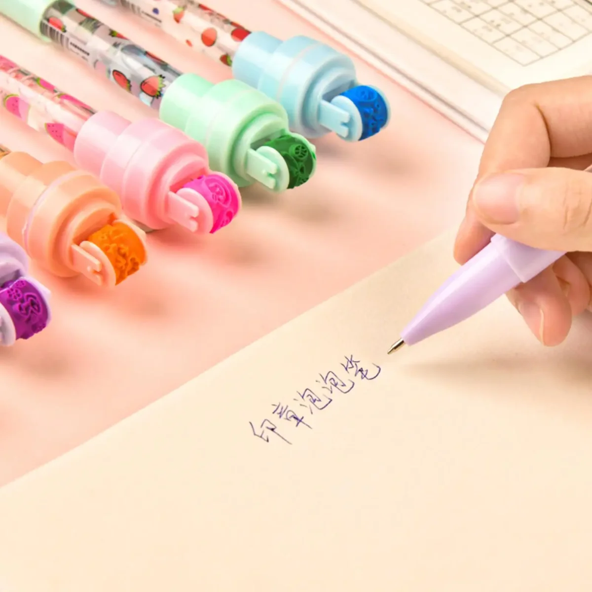 5-in-1 Bubble Roller Balpen met Licht | Magische Schrijfset | Schoolbenodigdheden - Afbeelding 5